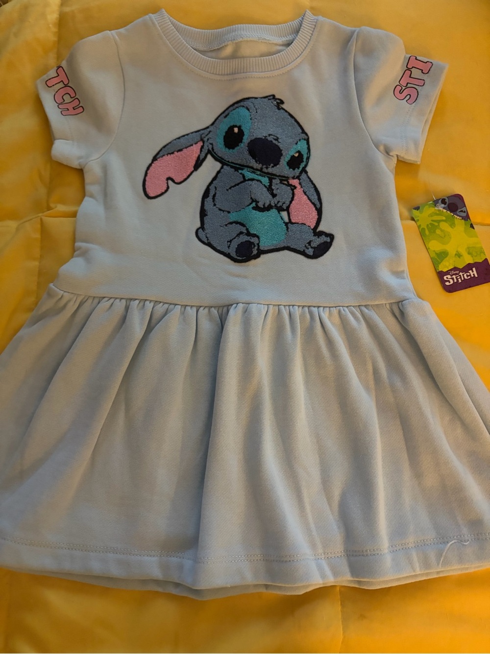 Disney Stitch Light Blue Girls' Fleece Dress